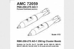RBK-250-275 AO-1 250 kg Cluster Bomb loaded with Fragmentation Submunitions