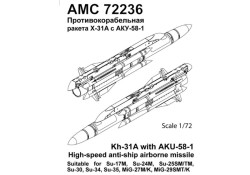 Kh-31A high-speed medium-range Air to Surface guided missile with AKU-58-1 launcher 