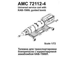Aerial bombs transport cart with the KAB-1500L bomb 