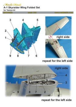 A-1 Skyraider. Wing folded set (Tamiya)