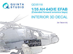 AH-64D Extended forward avionics bays Interior 3D Decal