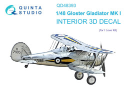 Gloster Gladiator MKI 3D-Printed & coloured Interior on decal paper (I Love Kit)