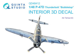 P-47D Thunderbolt Bubbletop 3D-Printed & coloured Interior on decal paper (Tamiya)