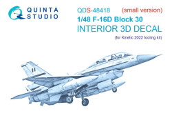 F-16D block 30 3D-Printed & coloured Interior on decal paper (Kinetic 2022 tool) (Small version)