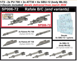 2x PU 708 + 2x AT730 + 6x GBU-12 (body Mk.82) (+Decals included)