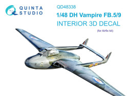DH Vampire FB.5/FB.9 3D-Printed & coloured Interior on decal paper (Airfix)