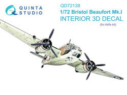 Bristol Beaufort Mk.I 3D-Printed & coloured Interior on decal paper (Airfix)