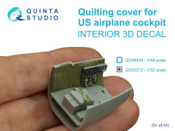 Quilting cover for US airplane cockpit. 3D-Printed & coloured Interior on decal paper (All kits)