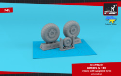 Junkers Ju 188 wheels w/ weighted tires RETOOLED SET