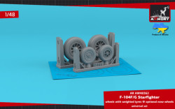 F-104G Starfighter weighted wheels (w/ optional nose wheels) - RETOOLED SET