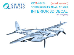 Mosquito FB Mk.VI/NF Mk.II 3D-Printed & coloured Interior on decal paper (Tamiya) (Small version)