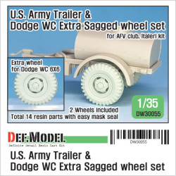 WWII US TRAILER AND DODGE WC EXTRA SAGGED WHEEL
