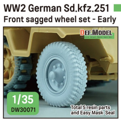 WWII GERMAN SD. KFZ. 251 HALF-TRACK FRONT SAGGED WHEEL SET EARLY