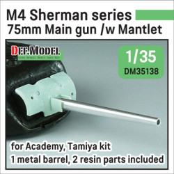 US M4 SHERMAN 75MM M3 METAL BARREL WITH MATLET SET