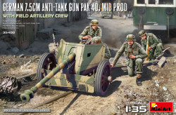 German 7.5cm Anti-Tank Gun PaK 40. Mid Prod w/ Artillery Crew