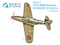 P-39Q/N Airacobra 3D-Printed & coloured Interior on decal paper (KittyHawk)