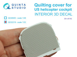 Quilting cover for US helicopter cockpit. 3D-Printed & coloured Interior on decal paper (All kit