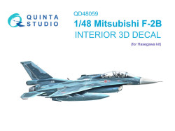 Mitsubishi F-2B 3D-Printed & coloured Interior on decal paper (Hasegawa)