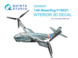 Weserflug P1003.1 3D-Printed & coloured Interior on decal paper (Amusing hobby)