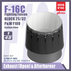 F-16C F110-PW Carbon Fiber Exhaust Nozzle & Afterburner(OPEN)