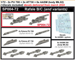 2x PU 708 + 2x AT730 + 6x AASM (body Mk.82) (+Decals included)
