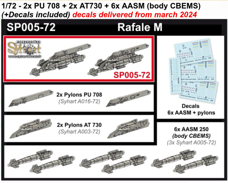 2x PU 708 + 2x AT730 + 6x AASM (body CBEMS) (+Decals included)