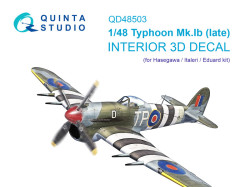 Typhoon Mk.Ib late 3D-Printed & coloured Interior on decal paper (Hasegawa/Italeri)