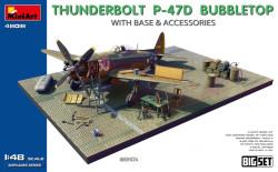 Thunderbolt P-47D Bubbletop  w/Base & Accessories. Big Set