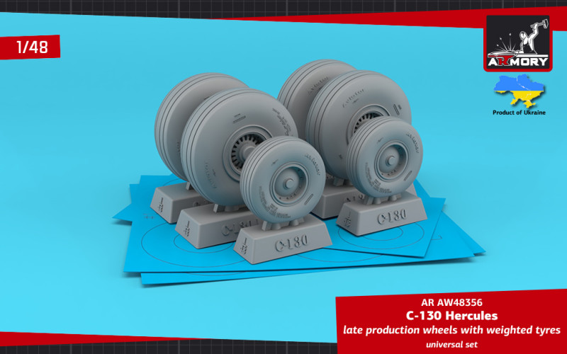 C-130 Hercules wheels w/ weighted tyres, late type