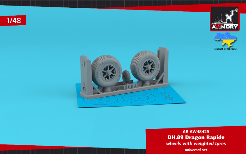 DH.89 Dragon Rapide wheels w/ weighted tyres