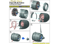 Fiat CR.42 Falco. Cowling and engine (Italeri)