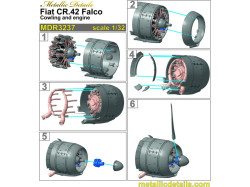 Fiat CR.42 Falco. Cowling and engine (ICM)