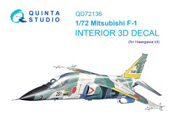 Mitsubishi F-1 3D-Printed & coloured Interior on decal paper (Hasegawa)