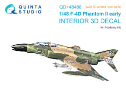 F-4D early Phantom II 3D-Printed & coloured Interior on decal paper (Academy) (with 3D-printed resin