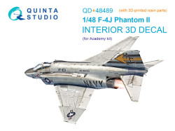 F-4J Phantom II 3D-Printed & coloured Interior on decal paper (Academy) (with 3D-printed resin parts