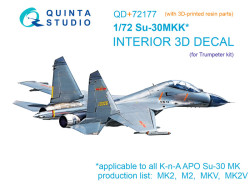 Su-30MKK 3D-Printed & coloured Interior on decal paper (Trumpeter) (with 3D-printed resin part)