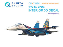 Su-27UB 3D-Printed & coloured Interior on decal paper (Trumpeter) (with 3D-printed resin part)