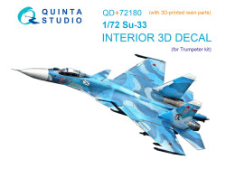 Su-33 3D-Printed & coloured Interior on decal paper (Trumpeter) (with 3D-printed resin part)