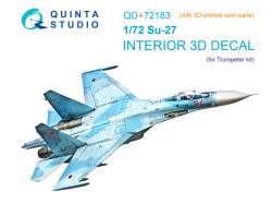 Su-27 3D-Printed & coloured Interior on decal paper (Trumpeter) (with 3D-printed resin part)