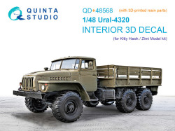 URAL 4320 3D-Printed & coloured Interior on decal paper (KittyHawk/Zimi model) (with 3D-printed resi