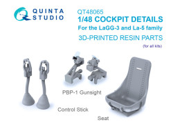 Cockpit Details for the LaGG-3 and La-5 family: Seat, Gunsight and Control Stick (all kits)