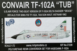 Convair TF-102 Conversion Set For Hasegawa (Decals U.S.Air Force)