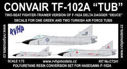 Convair TF-102 Conversion Set For Hasegawa (Decals Turkish Air Force)