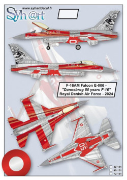 F-16AM Falcon E-006 "Dannebrog 50 years F-16" Royal Danish AF - 2024