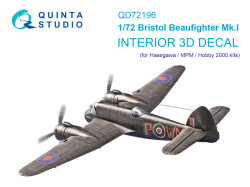 Bristol Beaufighter Mk.I 3D-Printed & coloured Interior on decal paper (Hasegawa/MPM/Hobby2000)