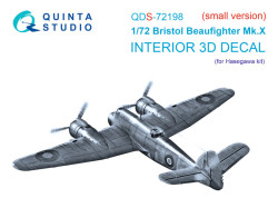 Bristol Beaufighter Mk.X 3D-Printed & coloured Interior on decal paper (Hasegawa) (small version