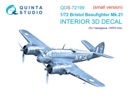 Bristol Beaufighter Mk.21 3D-Printed & coloured Interior on decal paper (Hasegawa/MPM) (small ve