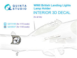 Lamp holder for WWII British landing lights 3D-Printed & coloured Interior on decal paper (All k