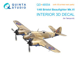 Bristol Beaufighter Mk.VI 3D-Printed & coloured Interior on decal paper (Tamiya) (with 3D-printe