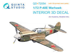 P-40E Warhawk 3D-Printed & coloured Interior on decal paper (Academy/Modelist) (with 3D-printed resi